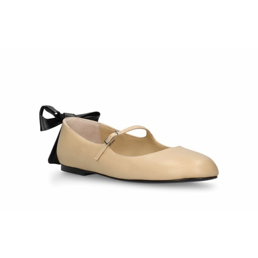 GIA BORGHINI 10mm Grete Leather Ballerinas in Cream - Picture 2 of 7